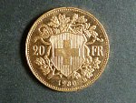 Švýcarsko - 20 Frank 1949 B, 6,451g, Au 0.900