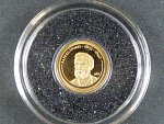 500 Togrog 2007 Alfred Nobel, Au 999/1000, 0,5g, průměr 11 mm, certifikát