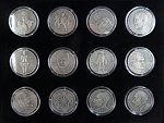 sada 12 ti pamětních medailí 2015 z cyklu Kalendárium, 12x 1 OZ Ag, č.10, certifikáty, etue