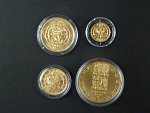 Sada zlatých mincí Koruna česká, 1000 , 2500 , 5000 , 10000 Kč 1996 b.k.