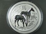 30 Dollars - 1 Kg Ag - Rok koně 2014, kvalita proof, Ag 999/1000, 1000g, etue