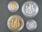 sada Au 1 a 5 dukát a Ag odražek 1 a 5 dukátu Vznik samostatné republiky, Au 986, 3,49 a 17,45g