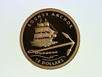 10 Dolarů 2007, Kotva HMS Bounty, Au 0.999, 1,24 g. průměr 13,92 mm