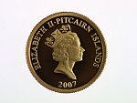 10 Dolarů 2007, Kotva HMS Bounty, Au 0.999, 1,24 g. průměr 13,92 mm
