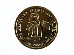 1/25 Crown 2009, 1. člověk na měsíci, Au 0.999,9, 1,22 g., průměr 13,92 mm.