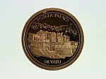 50 Vatu 2009, palác Potala v Tibetu, Au 0.999, 1 g., průměr 13,92 mm.