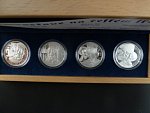 Sada 4 stříbrných medailí Lucemburkové na českém trůně, Ag 0.999, 16 g. průměr 34 mm, náklad 500 ks,etue, certifikát