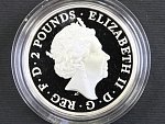 2 Pounds 2017 Britannia, 1 oz 0.999 Ag, etue, certifikát_