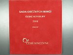 sada 2008 PROOF+ Ag medaile 15.výročí české měny, náklad 2500 ks, semišový obal