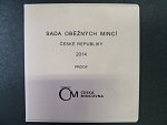 sada 2014 + Ag medaile s motivem bankovky 200 Kč - PROOF semišový obal