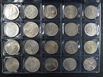 kompletní sada stříbrných pamětních mincí od roku 1947 do roku 1993, celkem 103 ks, bezvadný stav