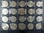 kompletní sada stříbrných pamětních mincí od roku 1947 do roku 1993, celkem 103 ks, bezvadný stav