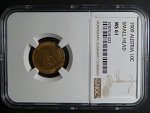 10 Koruna 1909 typ Marschall NGC MS 61