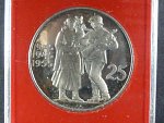 25 Kčs 1955, 10. výročí osvobození ČSR, ulomený pantík na krabičce