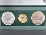 Au + Ag + Cu medaile V.Oppla - Židovská Praha z cyklu pocta medailérům 4.část, Au 999, 52,35g, Ag 999, 110g, Tombak 95g, 60 mm, ražba Česká mincovna 2023, náklad 10 ks, etue, certifikát