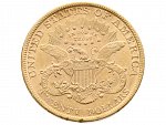 20 Dolar 1899, 33.436 g, 900/1000, hranky na reverzu mince