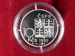 Pt replika 10 Kčs 1992 Rašín, č. 96, puncy, Pt 999, 7,8 g, průměr 24,5 mm, limit 100 ks, etue, certifikát, ražba Kremnica