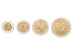 sada zlatých mincí Koruna česká, 1000, 2500, 5000, 10000 Kč 1996, kvalita b.k., raženo 1251 ks, společná dřevěná etue, certifikáty, N ZCZ 1-4