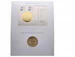 100.000.000 Kč 2019 100.let česko-slovenské koruny, mosazný autorský odražek, náklad 100 ks pro reprezentační účely ČNB, v paspartě včetně certifikátu, průměr 53 mm