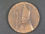 Josef Vrana, bronz, průměr 60 mm, bisk. administrátor olomoucký, intron. 4.3.1973