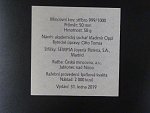100.000.000 Kč 2019 100.let česko-slovenské koruny, mosazný autorský odražek, včetně certifikátu, průměr 53 mm + Ag medaile ČNB 