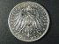 NĚMECKO - NĚMECKO STARONĚMECKÉ STÁTY - Württenberg, Wilhelm II. (1891-1918), 3 Mark 1908 F, J.175