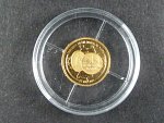Libérie, 25 Dollars 2001, Au 999/1000, 0,73g, průměr 11 mm, z cyklu nejmenší zlaté mince světa
