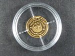 Libérie, 25 Dollars 2001, Au 999/1000, 0,73g, průměr 11 mm, z cyklu nejmenší zlaté mince světa