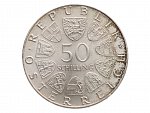 50 Schilling 1974 - 50. výročí Rakouského rozhlasu, Ag 0.640, 20.00g_