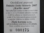 pamětní medaile Kde domov můj 2007, Ag 999, 15,05 g certifikát