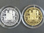 Au + Ag replika 20 Kč 1937, náklad 6 ks, certifikát, dřevěná etue