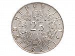 25 Schilling 1965 - 150. výročí Technické univerzity ve Vídni, Ag 0.800, 13.00g_