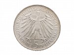 5 Marka 1966 D - 250. výročí úmrtí Wilhelma Leibnize, Ag 0.625, 11.20 g._