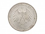 5 Marka 1968 G - 500. výročí úmrtí Johannes Gutenbergera, Ag 0.625, 11.20 g._