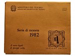 Sada oběžných mincí 1982 + stříbrná mince 1982, certifikát, brožura a kartonový obal_