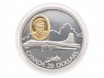 20 Dollar 1998 - letoun Canadair CP-107 Argus, 31,1g, 0.925 Ag_