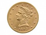 10 Dollar 1893, 16.718 g, Au 900/1000_