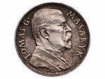 Stříbrná medaile 85. narozeniny Tomáše Garrigue Masaryka, puncováno na hraně, 32mm, 14,85g, 0.937 Ag_