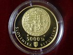 5000 Sk 1999 Ražba prvních tolarových mincí v Kremnici, Au 900, 9,5g, etue, certifikát
