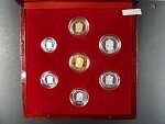 Sada mincí ČSSR 1962, náklad 100ks, číslované, 1, 3, 5, 10, 25 hal Ag 925/1000, 50 hal Au 9000/1000 7,35g,  1 Kčs Au 986/1000, 14,10g