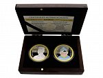 2x 5 Dollar 2023 - Jaroslav Hašek a Dobrý voják Švejk, 2 Oz, 0.999 Ag, náklad 199 kusů, číslováno na hraně 028/150, uloženo v dřevěné etui_