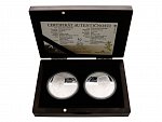 Sada 2 medailí Josef a Karel Čapek, 2x 2 Oz, 0.999 Ag, náklad jen 79ks, číslováno na hraně 16/79, uloženo v dřevěné etui_