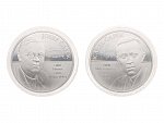 Sada 2 medailí Josef a Karel Čapek, 2x 2 Oz, 0.999 Ag, náklad jen 79ks, číslováno na hraně 16/79, uloženo v dřevěné etui_