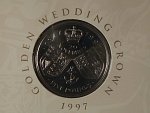 5 Pounds 1997 - Pamětní mince 50 let svatby Elisabeth II, měď/nikl