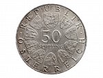 50 Schilling 1967 - 100. výročí valčíku na Modrém Dunaji_