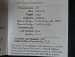 25 Pounds 2011 0.92 Au, prům. 28.4 mm, 8.51 g