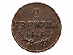 2 Krejcar 1848 A, dr. hranky - Revoluční ražba_