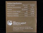 25 Dollars 2012, Au 917/1000, 7.99 g
