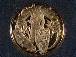 Au Medaile b.l. - V.Oppl Magická Praha - Bruncvík, Au 0,585, 18 mm, 2 g, kapsle