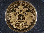 Kolekce Historie ČSR 2018- Vznik ČSR 1918, Au 0.9999, 13 mm, 1.25 g